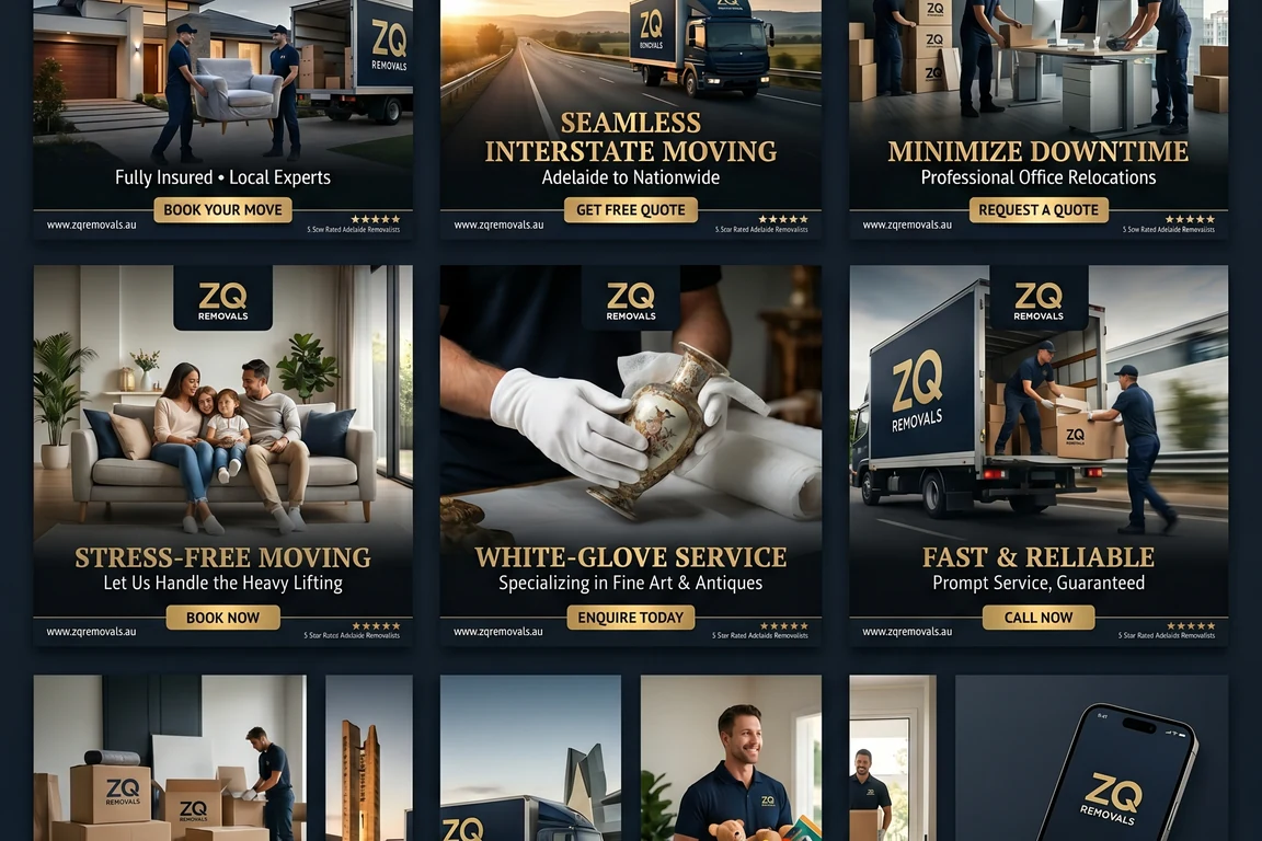 ZQ Removals crew carefully wrapping furniture for a premium Adelaide move